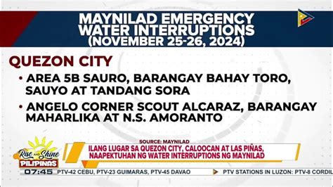 maynilad water interruption today|Water interruptions in parts of Caloocan, Quezon City, Rizal .